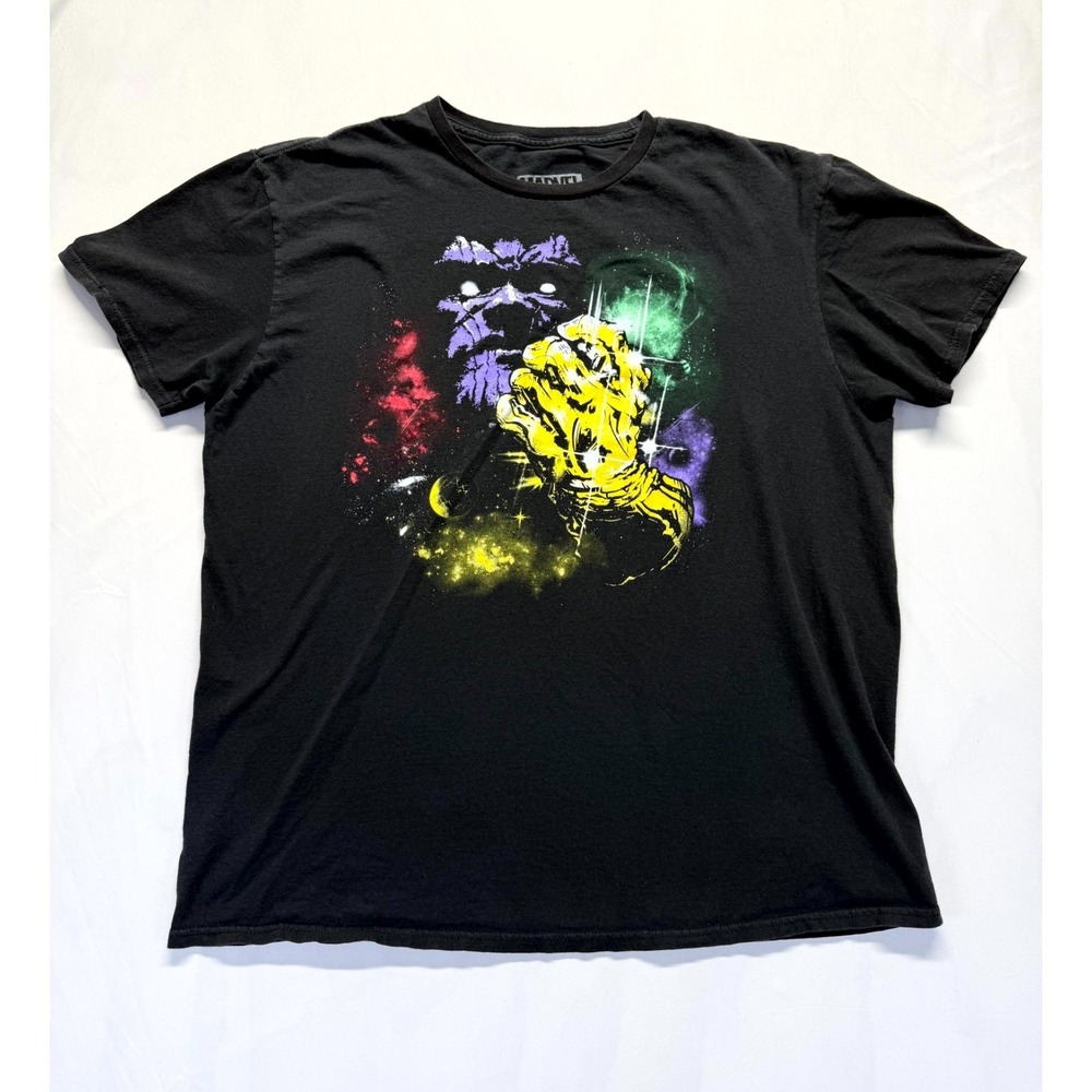 Marvel‎ T Shirt Mens Large Black Graphic Infinity War Gauntlet Thanos Cotton